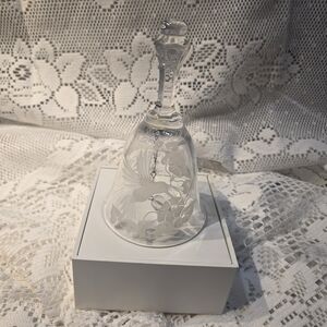 Avon Clear Glass Bell with Floral Design